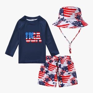 Tunoluker
Toddlers Baby Boys' 3-Piece Rashguard Sets Swimsuits with hat